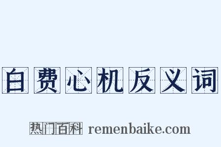白费心机反义词是什么意思的图片
